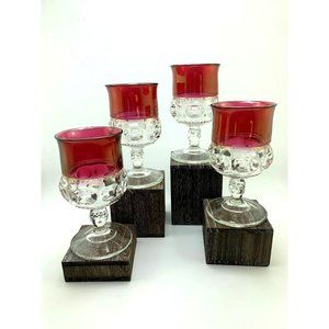Indiana Glass Ruby Red Kings Crown Cordials.